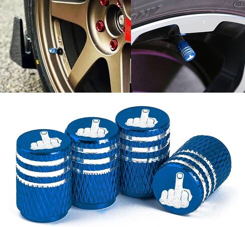 Xotic Tech Tyre Valve Caps 4 Pack Set Anodized Minodized Tyre Valve Cap Cap ، أغطية جذع عالمي مقاوم للهواء المقاوم للتآكل (أسود الإصبع الأوسط) in Saudi Arabia