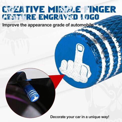 Xotic Tech Tyre Valve Caps 4 Pack Set Anodized Minodized Tyre Valve Cap Cap ، أغطية جذع عالمي مقاوم للهواء المقاوم للتآكل (أسود الإصبع الأوسط) in Saudi Arabia