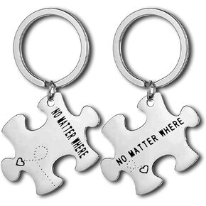 Long Distance Relationship Gift Couple Gift Keychain Best Friends Gift Keychain No Matter Where Keychain Set of 2 Puzzle Keyring Friendship Gift Birthday Graduation Gift Boyfriend Gift Deployment Gift