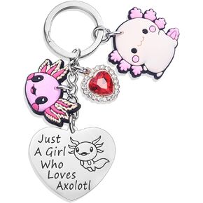 Melix Home Axolotl Gifts Keychain Cartoon Kawaii Stuff For Fans Teen Girls Women Birthday Present Keychains
