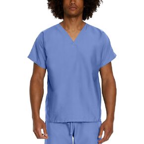 Scrub Zone Unisex Relaxed Fit No-Pocket V-Neck Scrub Top LT102