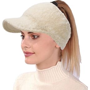 قبعة شتوية عالية على شكل ذيل حصان - قبعات من صوف الخروف قبعة صغيرة وقبعات جولف للتنس للنساء in Kuwait