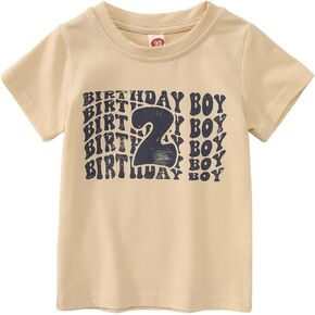 CM C&M WODRO 2nd Birthday Boy Shirt 2 Year Old Toddler Boys Outfit Short Sleeve T-Shirt Second Birthday Gift