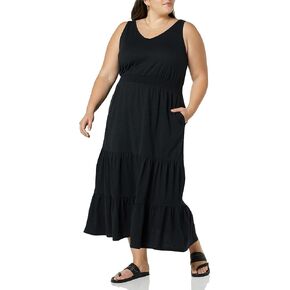 Amazon Essentials Women's Sleeveless Elastic Waist Summer Maxi Dress (Available in Plus Size)