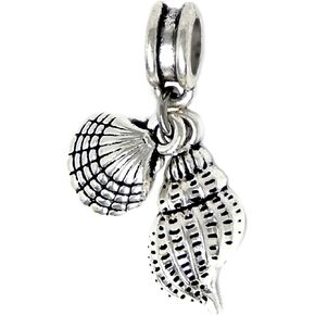 J&M Dangle Sea Shells Charm Bead for Charms Bracelets