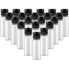 30Pack 0.7 oz Plastic Empty Travel Bottle with Flip Cap Sample Cosmetic Containers Jar for Lotions Shampoos and Massage Oils(Clear)