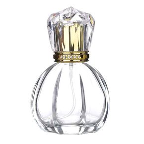 1Pc 50ML 1.7 Oz Pumpkin Shape Portable Spray Bottle Refillable Crystal Glass Atomizer Empty Fine Mist Spray Perfume Bottle with 4 kinds of perfume dispenser(50ML 1.7 Oz Perfume Bottle)