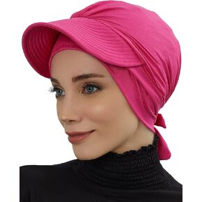 Instant Turban for Women's, 95% Cotton Bonnet, Head Wrap, Lightweight Headwear, Visor Cap