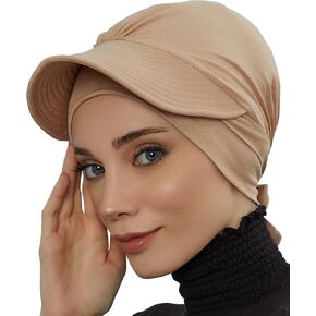 Instant Turban for Women's, 95% Cotton Bonnet, Head Wrap, Lightweight Headwear, Visor Cap in Kuwait