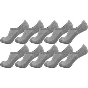 Winterlace 10 Pairs Men’s Low Cut Ankle Socks Cotton No Show Non-Slip Athletic Sports Bulk Pack