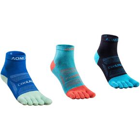 AONIJIE 3 Pairs Five Toe Socks for running hiking High Performance Athletic Lightweight Breathable