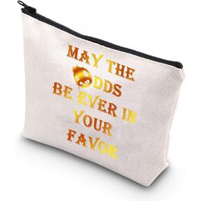 BDPWSS Hunger Movie Inspired Gift May The Odds Be Ever In Your Favor Makeup Bag For Women Friend Book Nerd Gift (Be ever in favor)
