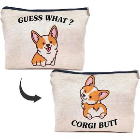 هدايا IWXYI Corgi لمحبي فصيل كورجي، حقيبة مستحضرات تجميل للكلاب من فصيل كورجي، حقيبة كلب فصيل كورجي، حقيبة مكياج لطيفة من فصيل كورجي، هدايا فصيل كورجي