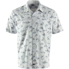 Salt Life Men's Standard Fish 'N Bones Short Sleeve Performance Woven Shirt