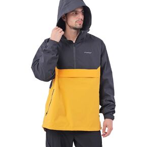 ENDIRAD Men's Lightweight Waterproof Sports Zip Hoodie Rain Jacket, Cycling Windbreaker Pullover Coats, Breathable Coat