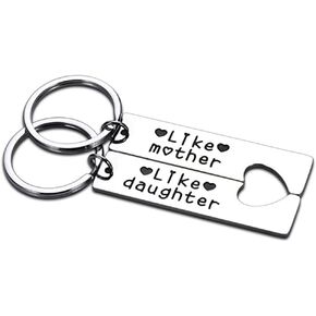 هدايا عيد ميلاد للام من الابنة، هدايا الكريسماس للبنات والام والابنة للنساء - مجموعة سلسلة مفاتيح مثل الام مثل الابنة والام والابنة لشخصين، فضي، S in Kuwait