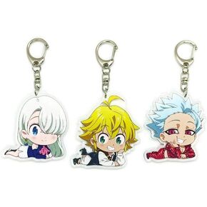 Inc. - Set of 3 The Seven Deadly Sins Acrylic Keychain Meliodas, Elizabeth Liones, Ban v1