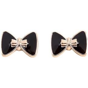 Christmas Bow Earrings for Women Girls Holiday Xmas Earrings Velvet Bow Stud Earrings Christmas New Year Black Red Earrings Gifts