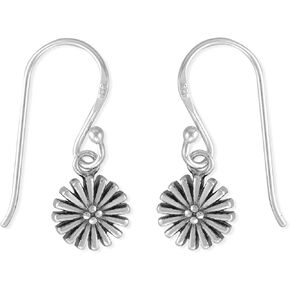 Boma Jewelry Sterling Silver Flower Dangle Earrings