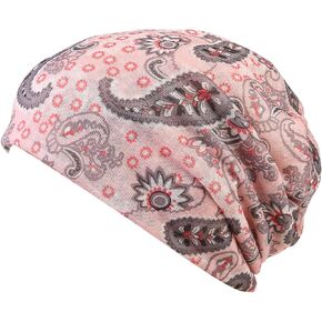 DancMolly Print Flower Cap Cancer Hats Beanie Stretch Casual Turbans for Women