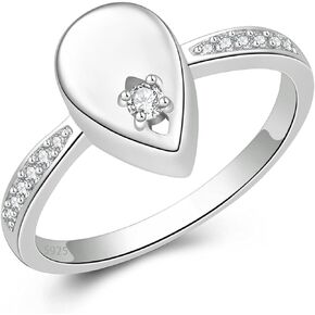 925 Sterling Silver Cremation Urn Jewelry Ring Human Ashes Teardrop Memorial Keepsake urns Rings Ash for Women