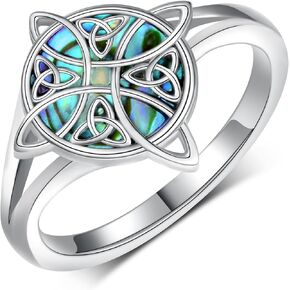 Celtic Witches Knot Ring 925 Sterling Silver Witch Ring Witches Knot Rings for Women Irish Wiccan Witch Jewelry Gifts for Women Size 7-9