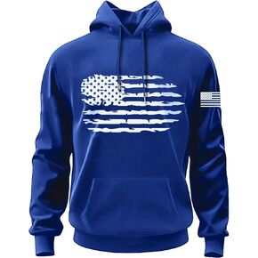 Floerns Men's Graphic Print Long Sleeve Pullovers Drawstring Hoodie Sweatshirt