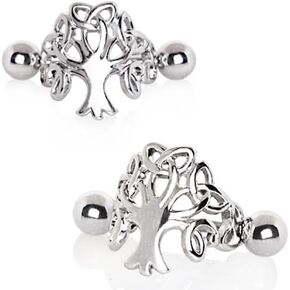 حلق على شكل شجرة الحياة من الفولاذ المقاوم للصدأ 316L من WildKlass - يُباع بالقطعة in Kuwait