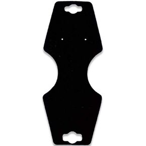 N'ice Packaging – 100 Qty Large Black 5.5" x 2.25" Necklace/Earring Jewelry Fold-Over Display Cards – New/Retail – Sales – Self-Adhesive – Reinforced Hanging Tab - Easy Use
