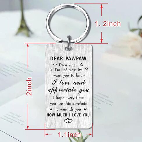 Jzxwan Pawpaw Gifts Keychain, I Love You Pawpaw Gifts, Appreciate Pawpaw Birthday Gifts Fathers Day Key Chain, Pawpaw Xmas Present in Saudi Arabia