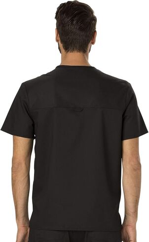 Cherokee Men Scrubs Set Workwear Revolution WW690 Tuckable V-Neck Top & WW140 Fly Front Pant, Black- S Top/S Pant in Saudi Arabia