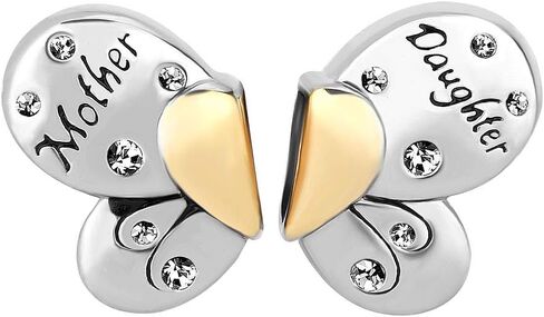 Cherris Jewellery Butterfly Charm Mother Daughter Heart Love Birthstone Beads Compatible with Pandora Charms Bracelets in Saudi Arabia