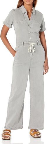 PAIGE womens Carly Jumpsuit Short Sleeve Wide Leg in Vintage Grey Haze Jumpsuit in Saudi Arabia