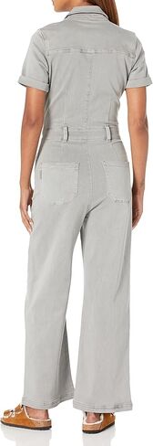 PAIGE womens Carly Jumpsuit Short Sleeve Wide Leg in Vintage Grey Haze Jumpsuit in Saudi Arabia