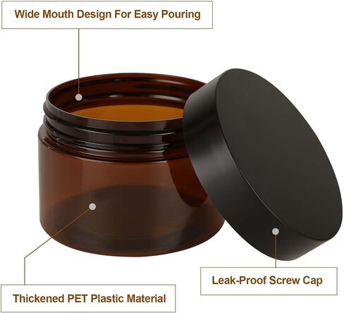 50 Pack 4oz Plastic Containers with Lids, Refillable Small Jars Cosmetic Containers with Black Lids, Leakproof Travel Jars for Beauty Products Makeup Creams Ointments Storage in Saudi Arabia