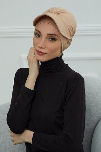 Instant Turban for Women's, 95% Cotton Bonnet, Head Wrap, Lightweight Headwear, Visor Cap in Kuwait
