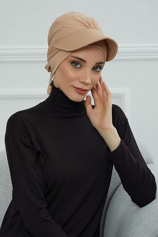 Instant Turban for Women's, 95% Cotton Bonnet, Head Wrap, Lightweight Headwear, Visor Cap in Kuwait