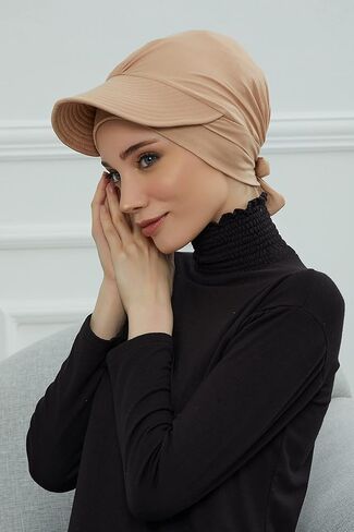 Instant Turban for Women's, 95% Cotton Bonnet, Head Wrap, Lightweight Headwear, Visor Cap in Kuwait