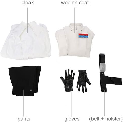 زي أورسون كرينيك للبالغين، بدلة المعركة، زي الضابط الإمبراطوري، عباءة بيضاء، مجموعة كاملة من ملابس الهالوين التنكرية in Kuwait