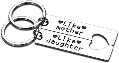 هدايا عيد ميلاد للام من الابنة، هدايا الكريسماس للبنات والام والابنة للنساء - مجموعة سلسلة مفاتيح مثل الام مثل الابنة والام والابنة لشخصين، فضي، S in Kuwait