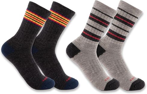 Carhartt Men's Midweight Stripe Crew Sock 2 Pack in Saudi Arabia