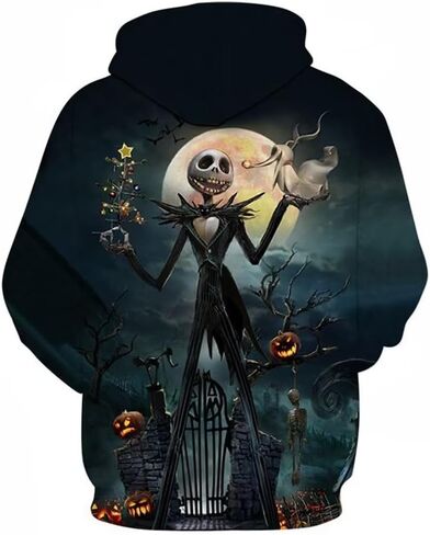 Opeybews Nightmare Before Christmas Jack Sally Novelty Hoodie 3D Print Sweatshirts in Saudi Arabia