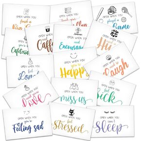 Open When You Letters Kit, Open When Envelopes with Different Pattern, University Student Go to School Handmade Gift, Leaving Home Present College or High School Boarding Student Care Package -01