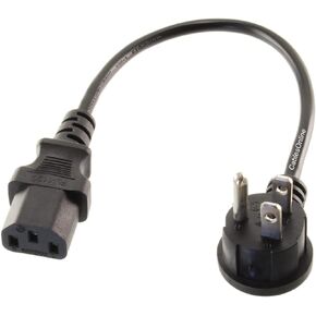 CablesOnline, 1ft Right-Angle Short 3-Conductor PC Power Cable, 18AWG, NEMA 5-15P Male to IEC C13, PC-301L