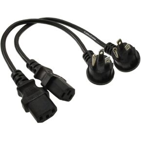 CablesOnline, 1ft Right-Angle Short 3-Conductor PC Power Cable, 18AWG, NEMA 5-15P Male to IEC C13, PC-301L in Kuwait