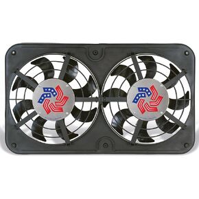 Lo-Profile Dual S-Blade Electric Fan with Variable Speed Controller, Puller Fan (410), Car Accessories, 12-1/8 Inches , Black