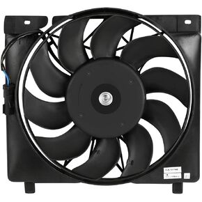 DNA MOTORING OEM-RF-0041 Factory Style Radiator Cooling Fan Assembly Cooling Efficiency Improved Direct Replacement [Compatible with 97-01 Jeep Cherokee] Black