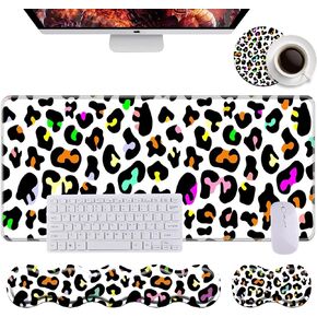 Keyboard Wrist Rest+Mouse Wrist Pad+Desk Pad Set,Memory Foam Ergonomic Easy Typing Pain Relief for Computer Laptop Office Home - Abstract Geometric Pattern
