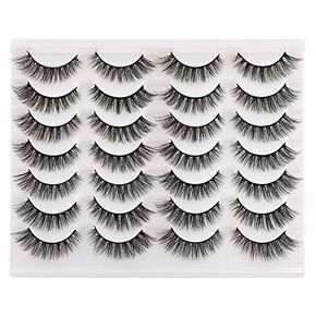 Newcally Cat Eye Lashes Natural Look False Eyelashes Short Wispy 3D Fluffy Fake Eye Lashes Pack 14 Pairs