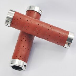 UPANBIKE Bike Grips Leather Handlebar Grips Fit 22.2mm Handlebar Grips Double Lock-on Bar Grip